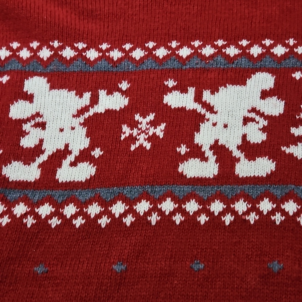 Vintage Disney Mickey Red Wool Blend Sweater Sz Small - Picture 3 of 6